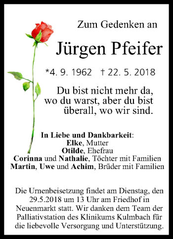 Anzeige von Jürgen Pfeifer von MGO