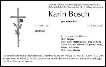 Anzeige von Karin Bosch von MGO