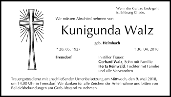 Anzeige von Kunigunda Walz von MGO