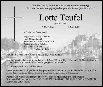 Anzeige von Lotte Teufel von MGO