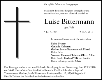 Anzeige von Luise Bittermann von MGO
