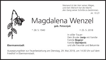Anzeige von Magdalena Wenzel von MGO