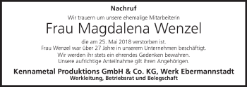 Anzeige von Magdalena Wenzel von MGO