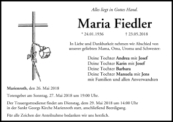 Anzeige von Maria Fiedler von MGO