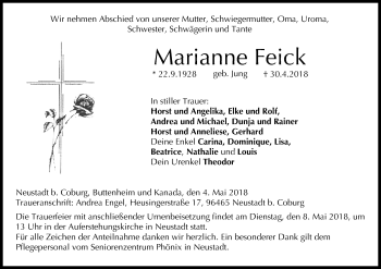 Anzeige von Marianne Feick von MGO