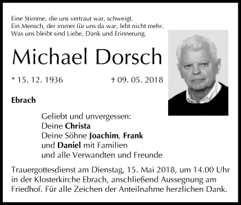 Anzeige von Michael Dorsch von MGO