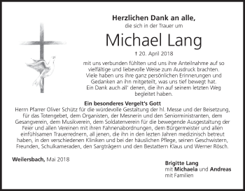 Anzeige von Michael Lang von MGO