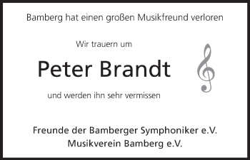 Anzeige von Peter Brandt von MGO