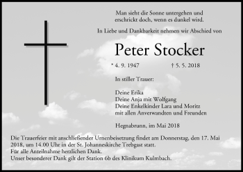 Anzeige von Peter Stocker von MGO