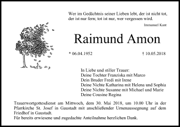 Anzeige von Raimund Amon von MGO