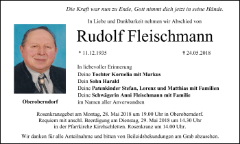 Anzeige von Rudolf Fleischmann von MGO