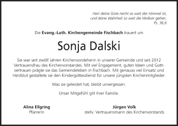 Anzeige von Sonja Dalski von MGO