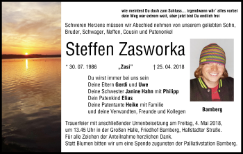 Anzeige von Steffen Zasworka von MGO