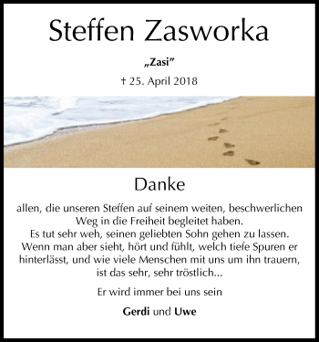 Anzeige von Steffen Zasworka von MGO