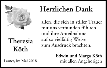 Anzeige von Theresia Köth von MGO