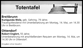 Anzeige von Totentafel vom 12.05.2018 von MGO
