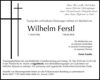 Anzeige von Wilhelm Ferstl von MGO