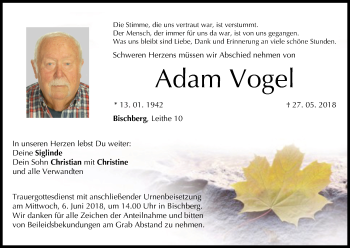 Anzeige von Adam Vogel von MGO