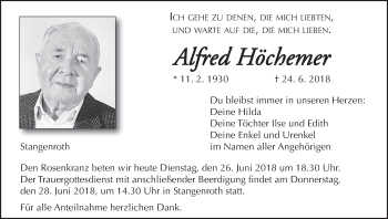 Anzeige von Alfred Höchemer von MGO