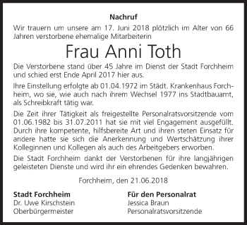 Anzeige von Anni Toth von MGO