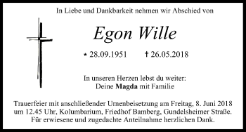 Anzeige von Egon Wille von MGO