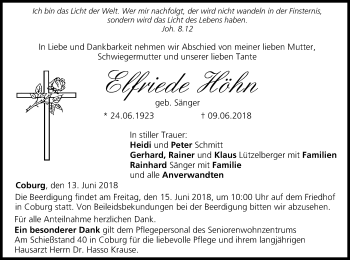 Anzeige von Elfriede Höhn von MGO