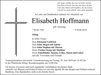 Anzeige von Elisabeth Hoffmann von MGO
