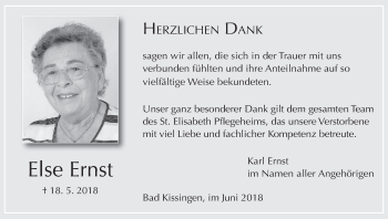 Anzeige von Else Ernst von MGO