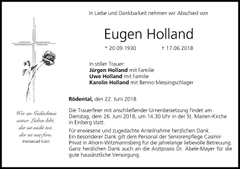 Anzeige von Eugen Holland von MGO