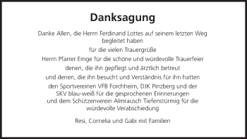 Anzeige von Ferdinand Lottes von MGO