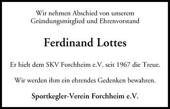 Anzeige von Ferdinand Lottes von MGO