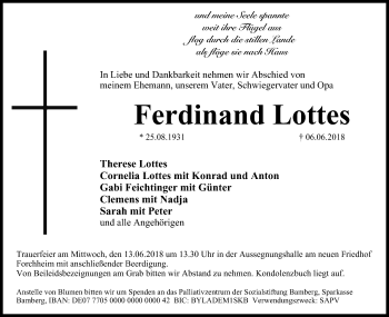 Anzeige von Ferdinand Lottes von MGO