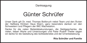 Anzeige von Günter Schrüfer von MGO