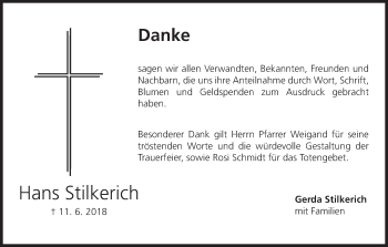 Anzeige von Hans Stilkerich von MGO