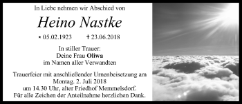 Anzeige von Heino Nastke von MGO