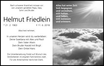 Anzeige von Helmut Friedlein von MGO