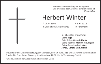 Anzeige von Herbert Winter von MGO