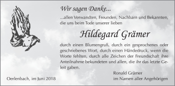 Anzeige von Hildegard Grämer von MGO