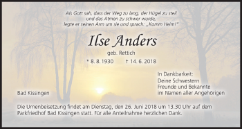Anzeige von Ilse Anders von MGO