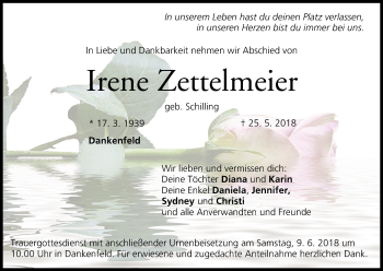 Anzeige von Irene Zettelmeier von MGO