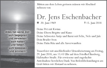 Anzeige von Jens Eschenbacher von MGO