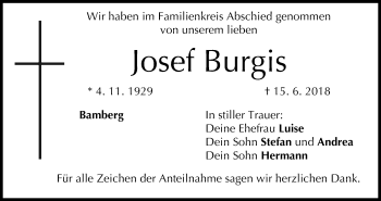 Anzeige von Josef Burgis von MGO