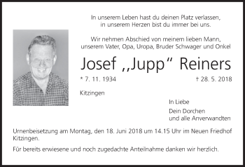 Anzeige von Josef Reiners von MGO