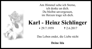 Anzeige von Karl-Heinz Sichlinger von MGO