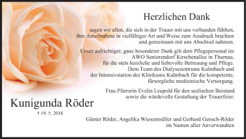 Anzeige von Kunigunda Röder von MGO