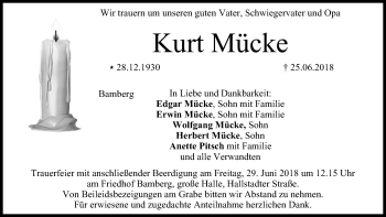 Anzeige von Kurt Mücke von MGO