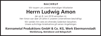 Anzeige von Ludwig Amon von MGO
