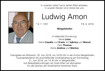 Anzeige von Ludwig Amon von MGO