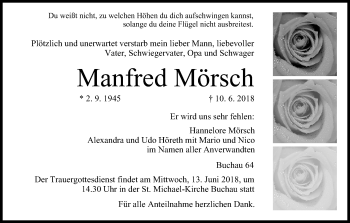 Anzeige von Manfred Mörsch von MGO