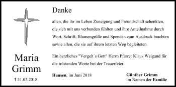 Anzeige von Maria Grimm von MGO